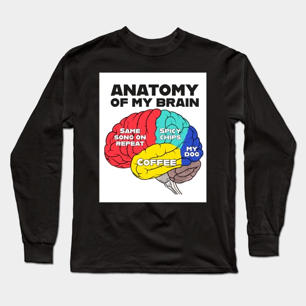 Funny Brain Anatomy Long Sleeve T-Shirt by Fath